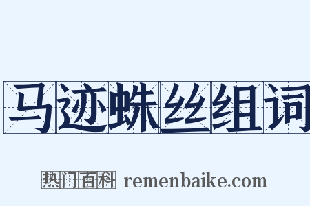 马迹蛛丝组词是什么意思的图片